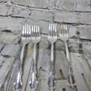 4 Salad Forks Reflection International Silverplate Silver Plate 1959 1847 Rogers